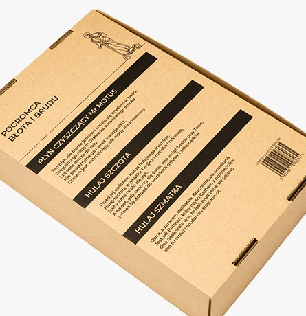 brązowe opakowanie fasonowe z nadrukiem chroni i prezentuje zawartość zestawu drukuj nie tylko logo